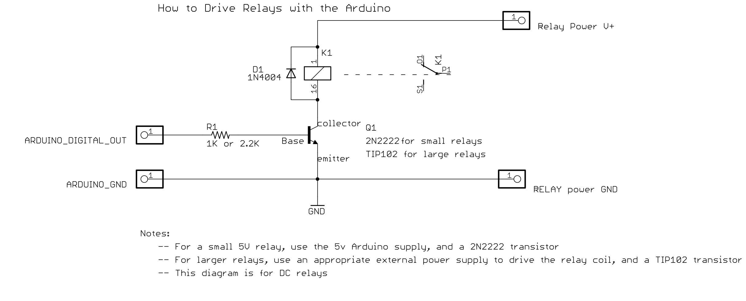 How to drive relays with the Arduino
